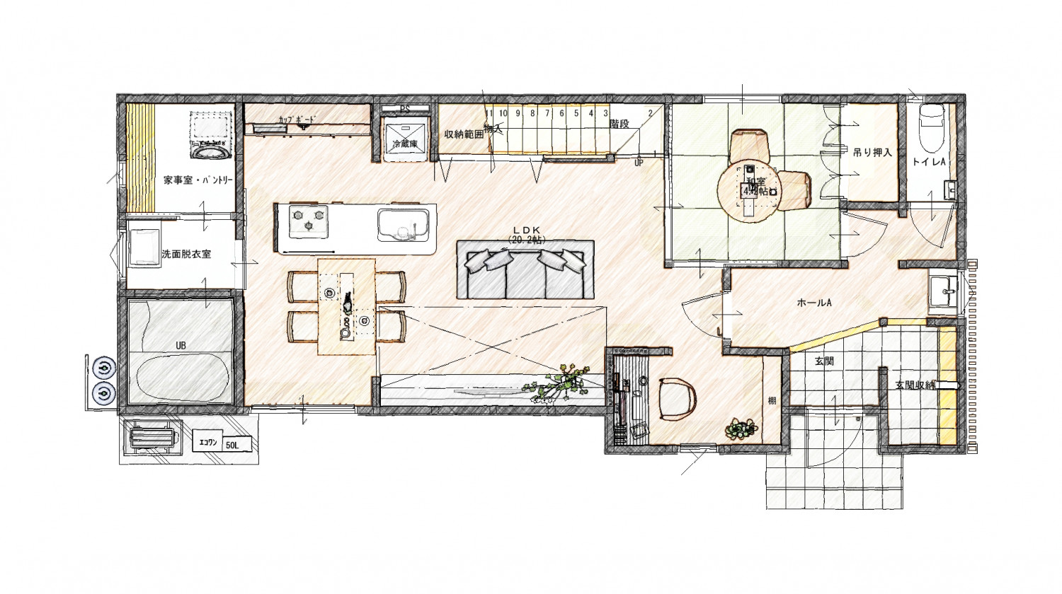 岡本の家　大空間でも耐震・断熱を実現した家