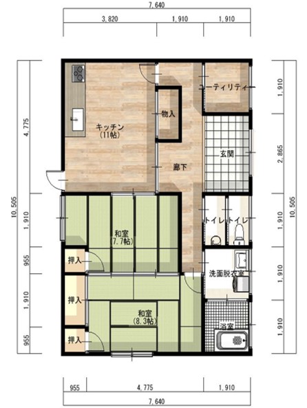 2部屋を1部屋に。全部隠せるLDK