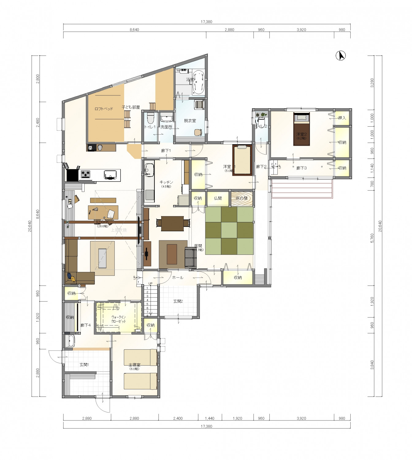 家族のコミュニケーションが弾む四世代・二世帯住宅