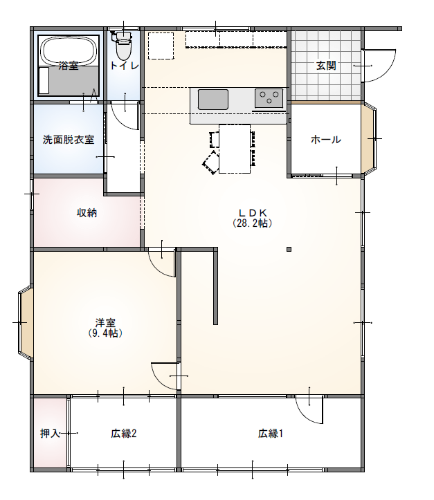郊外平屋のＩターン住宅　空き家利活用