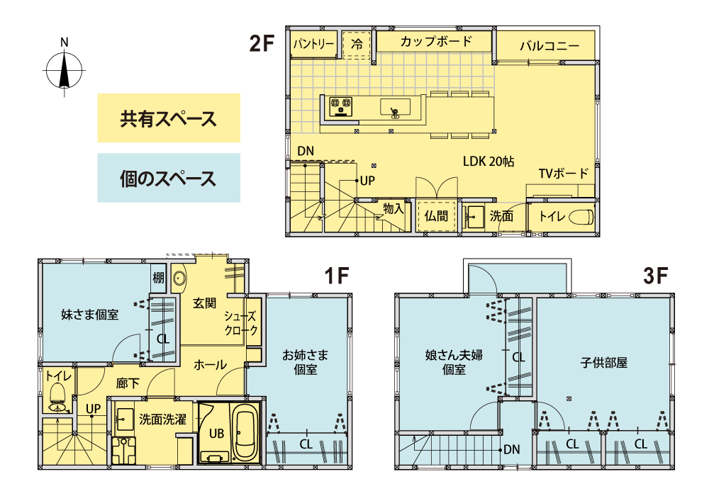 一つ屋根の下で暮らす                                            ＜3世帯が家族になっていく同居リノベーション＞